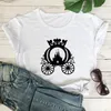 Camiseta feminina vintage verão férias presente tshirt femme bonito abóbora carro e castelo camiseta estética feminina gráfico mágico dia das bruxas