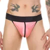 Underpants T-back Thongs Men Bulge Pouch Briefs Elastic Waist Underwear Jockstrap Panties Male Wide Belt G-string Open BuUnderpants