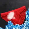 Cuecas masculinas sexy tule rede roupa interior transparente traceless calcinha elástica macia lingerie sólida u bolsa convexa