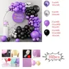 Andere evenementen Feestartikelen 102 stuks Paarse ballonboogset Zwarte ballonslinger voor speelgoed Kid Party Eerste verjaardag Decoratie Helium Air Globos 231127