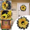 装飾的な花ヒマワリ吊り下げ壁の装飾花輪イースター窓玄関のための素朴な蜂の花輪