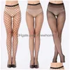 Socks Hosiery Summer Y Mesh Stocking Transparent Slim Fishnet Pantyhose Party Club Net Holes Black Tights Small/Middle/Big Drop Delive Dht1S