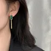 Collane con ciondolo Coreano elegante set di gioielli con zirconi verdi per le donne Catene con nappe Collana girocollo Orecchini Bracciale Retro Party Sl527
