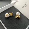 Étalons Luxury Pearl Leigner Boucles d'oreilles Femmes Studs élégants Charme Brincos Diamond Double Boule d'oreilles Bouilles d'oreille Boucle d'oreille