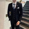 Mäns kostymer blazers smala fit manlig 3 bit bröllopsklänning kostymer set män affärs blazer bröllop blazers jacka byxor väst groomsman wear tuxedo 231127