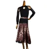 Stage Wear Black Dot Stitching Ballroom Dance Skirts For Women Waltz Dress Dancing Clothes Female Spanish Flamenco Skirt