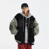 Herrenjacken High Street Retro Baseballjacke für Männer Frauen Herbst Poker Schädel Stickerei Varsity Jacke Paar Y2K Patchwork Lose Outwear 231128