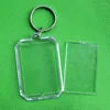 Keychains Creative Transparent Insert PO Keychain DIY Split Ring Key Personlig akrylbildram Parjubileumsgåva