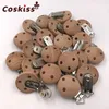 Tänder leksaker 20 st trä nappklippsjuksköterska tillbehör Beech Pacifier Clips Chewable ToldeThing Diy Dummy Clip Chains Baby Teether 231127