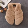 Gilet per bambini Ragazze Gilet in pelliccia sintetica Autunno Inverno Moda spesso caldo colorato Capispalla per bambini Neonata Abiti natalizi 231128