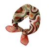 Scarves Vintage Flower Pattern Head Neck 55 55cm Cotton Linen Print Square Scarf For Women Small Shawls Female Bag