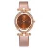 Montres-bracelets Mode Créative Femme Montre-Bracelet Pour Femmes Rose En Cuir Diamant Rotatif Romain Montres Numériques Dames Quartz Montre-Bracelet Saat