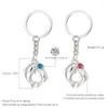 Keychains 1 Pair Lovely Lovers Alloy Key Chain Romantic Distinctive Couple Dolphin Keychain Blue Red Gifts Fashion Accessory 2023