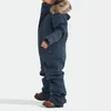 Down Coat Enfants Ski Combinaison Costume Garçons Filles Automne Hiver Coupe-Vent Chaud En Plein Air Polaire Veste Pantalon Enfants Ski Snowboard 231128