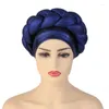 Vêtements ethniques Tresses exagérées Turban Cap Africain Prêt Head Wrap Diamonds Nigeria Auto Gele Headtie Wedding Party Headwear Hijab musulman