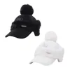 Chapéus ao ar livre chapéu de golfe mulheres inverno quente moda pato língua destacável bola de pelúcia protetor versátil esportes 231128