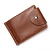 Titulaires de cartes Portefeuille pour hommes et femmes Clip Flip Flap Zipper Coin Bag Sleeve Lot