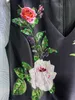 デザイナードレス女性デザイナー服夏のフレンチビンテージウエストラインスカート印刷エレガントなVネックハイウエストプリーツスリムタンクトップスカート