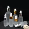 5 bouteilles de gouttes à gouttes à verre givrées15 20 30 ml de bouteilles d'huile essentielle bouteilles de parfum Pipette Bouteilles CONTENEURS COSMÉTIQUES POUR VOYAGE OTOR