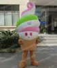 Desempenho adorável sorvete trajes da mascote personagem dos desenhos animados terno terno carnaval adultos tamanho halloween festa de natal carnaval vestido ternos