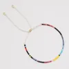 Bracciale con perline in filo sfumato colorato alla moda minimalista intrecciato a mano con perline di riso versatili bohémien regolabili