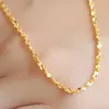 Chaînes Real Pure 999 Chaîne en or jaune 24 carats 1,5 mm Collier étoile pleine brillante 17,1 pouces / 3,9 g Cadeau porte-bonheur pour femme