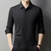 Koszulki męskie nylonowe luksusowe luksusowe biznesowe koszulę oddychającą oddychającą odzież klasyczny profesjonalny biuro ubrania