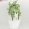 Anime kostiumy Kuki Shinobu Cosplay Peruka Genshin Impact Light Green 33 cm krótki z grzywką