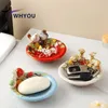 料理Whyou Birds Ceramic Soap Dish Tray Holderキーフルーツプレートボックスバスシャワーバスルームアクセサリーウェディングギフト