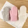 Mitaines pour enfants 1 paire de gants en poils de lapin double couche Version hiver féminine de couleur unie tous les doigts Gants d'hiver pour femmes Mitaines pour filles