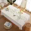 Tischdecke Battilo Leinenbezug rechteckige weiße Tischdecken wasserfest Kaffee für Esszimmer Schreibtische Küche Dekor 231127