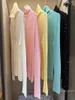 Kvinnors tröjor utsökta strasströja för kvinnor 2023 Autumn Winter Underwear All-Matching Turtleneck Candy Color Top Pulls