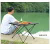 Camp Furniture High Strength Aluminum Alloy Portable Ultralight Folding Camping Table Foldable Outdoor Dinner Desk For Family Party Picnic BBQ