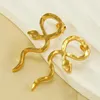 Stud Earrings Stainless Steel 18K Gold Plated Snake Shape For Women Wedding Earring Girl Party Jewelry Gifts E2189