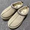 Dames Tasman Slippers Tazz mosterdzaad Designer Kastanjebont Slippers Schapenvacht Klassiek Ultra Mini Platformlaars Winter Dames Heren Instappers Suède Bovenwerk Wol Herfst