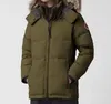 رجال كندا لأسفل باركاس عالية الجودة مصمم معطف للنساء غوس موضة الشتاء رجال للسيدات سترة فاخرة مرسومة كلاسيكية دافئة الفراء طوق أعلى A7