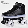 Inline Roller Skates Size 2846 LED USB Recharge Soles Adult Kids Double Row Pulley Shoes Patins With 4Wheel Luminous Sliding Sneakers 231128