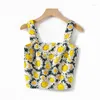 Arbetsklänningar Viscose 2023 Estest Ladies Summer Sweet Small Daisy Camisole Top - Floral Printed Short Mini kjol