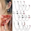 Stud 1PC Surgical Steel CZ Gem Ear Tragus Cartilage Piercing Zircon Dangle Chain Earring Conch Ear Stud Helix Piercing Body Jewelry YQ231128