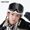 Óculos de esqui vector marca óculos de esqui crianças snowboard óculos para esqui proteção uv400 esqui neve óculos anti-nevoeiro máscara de esqui 231127