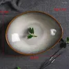 Plates Creative Ceramic Ramen Pasta Plate Fruit Salad Bowl Home Oval Specialty Tableware Snack Dessert Tray Soup Basin Vegetable