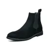 Stivali Chelsea Boots for Men Wine Red Black Fucice Soscità in pelle scamosciata Business con tacco basso a mano Stivali 231128