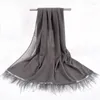 Lenços modernos elegantes de cabelo de avestruz com borla instantânea de chiffon hijab para mulheres – faça uma declaração com lenço de bolha! 175 70Cm