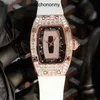 Designer Ri Mlies Montres de luxe Machine 01 Diamond 07 Montre Automatique Loisirs Rose Gold Case Tape Millers es Femmes Horloge Gmt Reloj