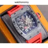 Diseñador Ri Mlies Relojes de lujo Relojes para hombre Reloj mecánico Rm010 Movimiento completamente automático Espejo de zafiro Correa de reloj de goma Marca suiza TR9R