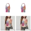 T-shirt Femme Femmes Tanks Knit Halter Gilet Été Sexy avec Découpe Serrée Courte Top Drop Livraison Vêtements Vêtements Tops Tees Dhec2