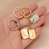 Keychains 5pcs/Lot Mirror Polish Stainless Steel Keyrings Detachable Envelope Pendant For DIY Women Men Love Letter Jewelry