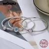 Bracelets de charme WOSTU 925 bracelet en argent sterling baril fermoir à pression zircon cubique bracelet bracelet chaîne bracelet charme tailles 1721 230428