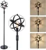 Bougeoirs lampadaire industriel avec interrupteur marche/arrêt réglable rustique sphérique debout 40W rétro torchère lumière pour bureau L