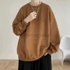 Men's Hoodies Sweatshirts Privathinker Harajuku Oversized Men Suede Leather Feelling Fashion Streetwear Vintage Solid Male Pullovers